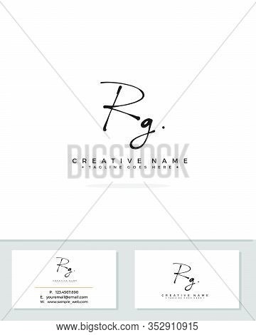 R G Rg Initial Logo Signature Vector. Handwriting Concept Logo.