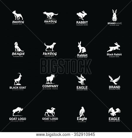 Set Of Animal Popular Icon Symbol Silhoutte Logo Design Vector