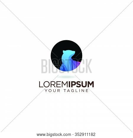 Abstract Business Bear Logo Design Vector Isolate On White Background