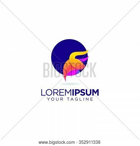 Abstract Business Head Bull Logo Design Vector Isolate On White Background