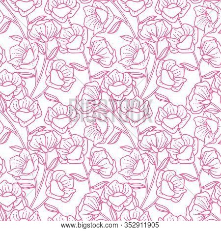 Seamless Pattern Texture Flower Background - Logo Design Vector Template