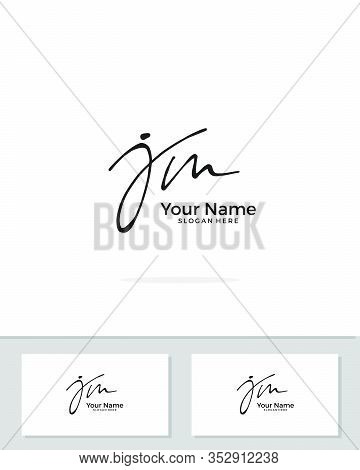 J M Jm Initial Logo Signature Vector. Handwriting Concept Logo.