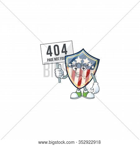 Cheerless Face Vintage Shield Badges Usa Mascot Style Design Raised Up A Board
