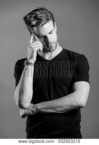 Watches Are Convenient. Watch Repair. Keep Punctual. Man Well Groomed Handsome Hipster Wrist Watch. 