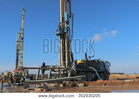 Drilling Rig. Drilling Deep Wells. Coring. Industry. Mineral Exploration.