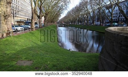 Dusseldorf, Germany - February 20, 2020. The Royal Alley Is The Most Famous Street In Dusseldorf. Ko
