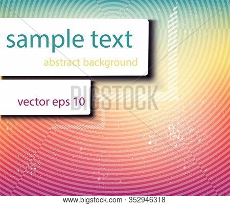 Colorful, Bright, Rainbow Background. Geometric Shapes, Circles, Lines, Rectangles. Starry Sky. Abst