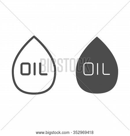 Drop Line And Solid Icon. Chemical Fuel Droplet, Oil And Gas Logo. Fuel Industry Vector Design Conce