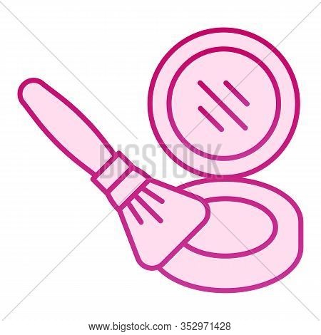 Eye Shadow Palette Flat Icon. Cosmetics Vector Illustration Isolated On White. Rouge Gradient Style 