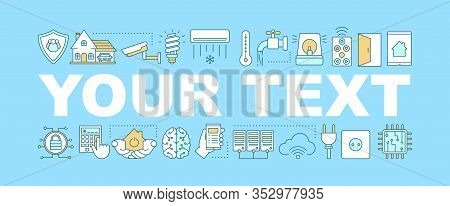 Smart House Word Concepts Banner. Home Automation System. Isolated Lettering Typography Idea With Li