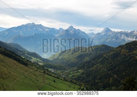 Beautiful view of the French Alps close to Annecy in France