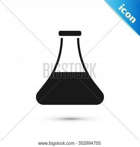 Grey Oil Petrol Test Tube Icon Isolated On White Background. Vector Illustration