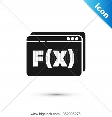 Grey Function Mathematical Symbol Icon Isolated On White Background. Vector Illustration