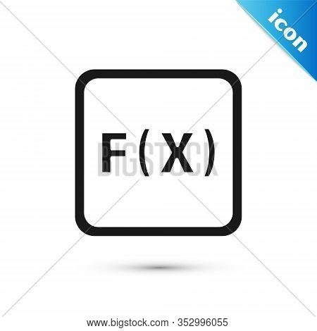 Grey Function Mathematical Symbol Icon Isolated On White Background. Vector Illustration