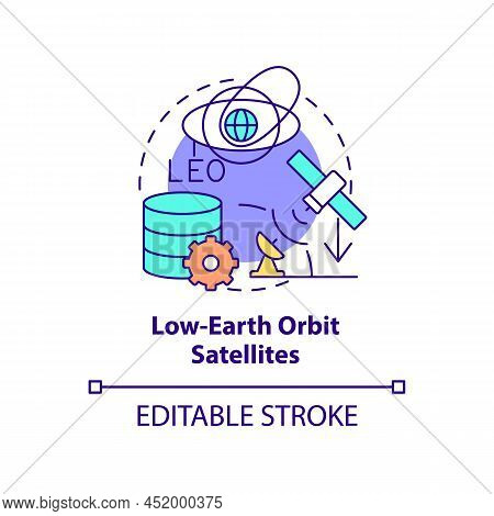 Low-earth Orbit Satellites Concept Icon. Telecommunication System. Spacetech Trend Abstract Idea Thi