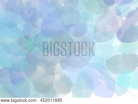 Winter Sky. Watercolor Abstract Background. Blue Cloun In Sky. Colorful Backdrop With Blue And Turqu