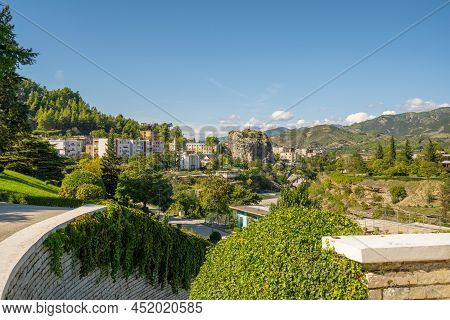 Panorama Of The City Permet In Albania