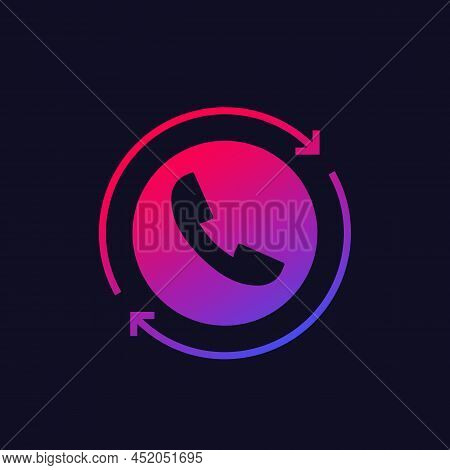 Request Call, Callback Icon With A Phone, Vector