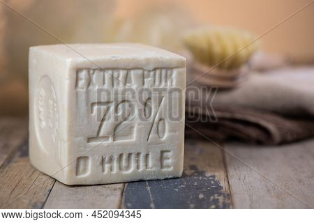 Marseille, France On December 10, 2020, Marseille Soap Natural, Multicolor Soaps Handmade With Organ