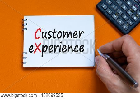 Cx Customer Experience Symbol. Concept Words Cx Customer Experience On White Note. Businessman Hand,