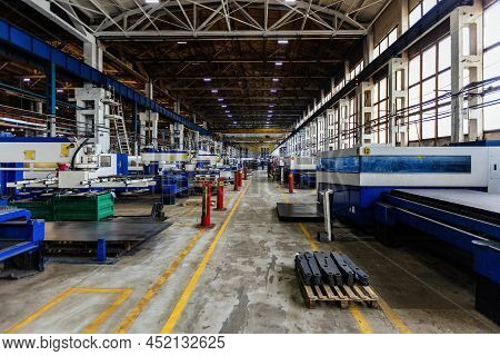 Metalworking Factory Production Line. Interior Of The Worksop