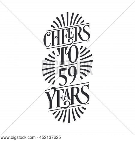 59 Years Vintage Birthday Celebration, Cheers To 59 Years