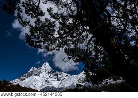 Pangboche, Nepal - Circa October 2013: View Of Ama Dablam From Pangboche Circa October 2013 In Pangb