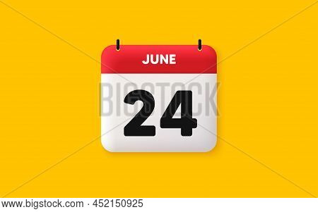 Calendar Date 3d Icon. 24th Day Of The Month Icon. Event Schedule Date. Meeting Appointment Time. Ag