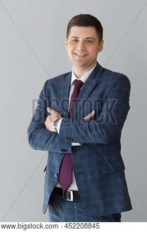 Portrait Of A Male Freelancer. Decentralized Work Of Digital Nomads, Hybrid Work Model.