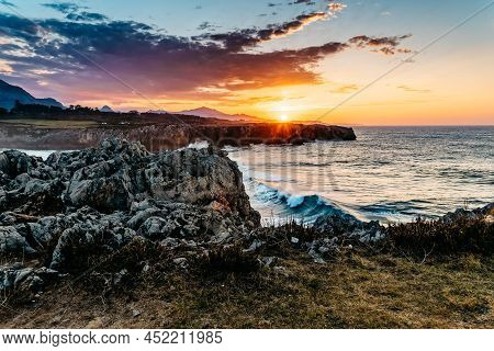Cliffs At Bufones Of Pria In The Cantabrian Sea, Asturias