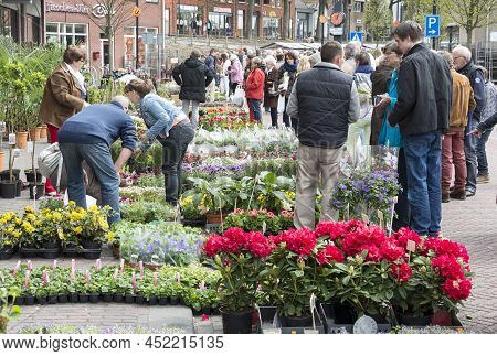 Melissant, Holland - April 30: People Shopping On The Market In Melissant On April 30, 2013 In Melis