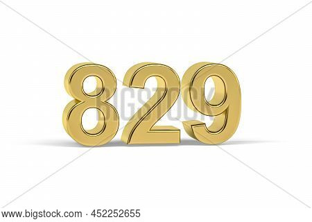 Golden 3d Number 829 - Year 829 Isolated On White Background - 3d Render
