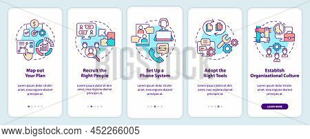 Steps To Start Virtual Office Onboarding Mobile App Screen. Online System Walkthrough 5 Steps Graphi