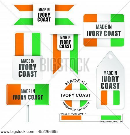 Made In Ivorycoast Graphics And Labels Set. Some Elements Of Impact For The Use You Want To Make Of 