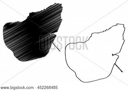 Pellworm Island (federal Republic Of Germany) Map Vector Illustration, Scribble Sketch Pelvorm Map