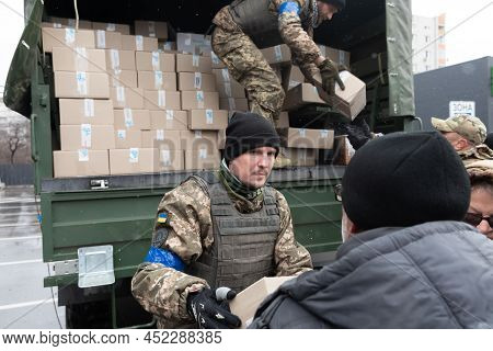 Russian-ukrainian War. Humanitarian Aid In Bucha