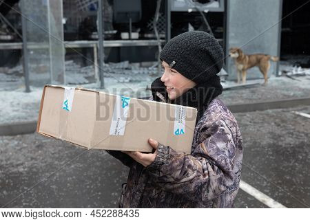 Russian-ukrainian War. Humanitarian Aid In Bucha