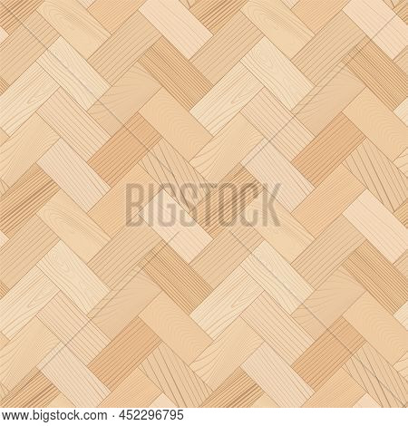 Wooden Parquet, Seamless Herringbone Pattern. Hardwood Light Zigzag Laminate Floor. Wood Grain Textu