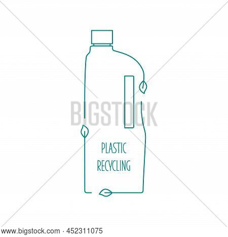 Made From Recycled Plastic - Cleaning Bottle Icon Concept Of Waste Sorting. Editable Stroke. Vector 