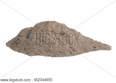 Pile Of Sand In Construction Site Isolated On White Background Included Clipping Path.