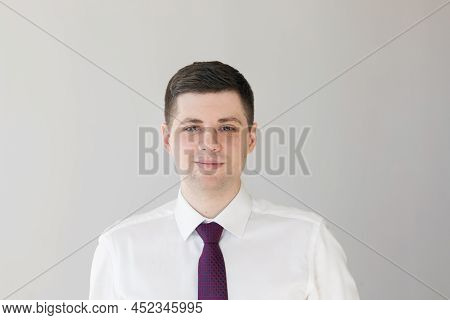 Portrait Of A Male Freelancer. Decentralized Work Of Digital Nomads, Hybrid Work Model.