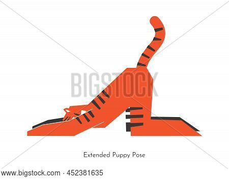Vector Isolated Illustration With Animal Cartoon Character Learning Yoga Practice - Uttana Shishosan