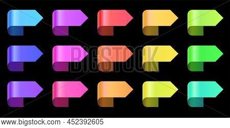Abstract Bullet Points In Different Color Gradient. Abstract Geometric Design Elements, 3d Rendering