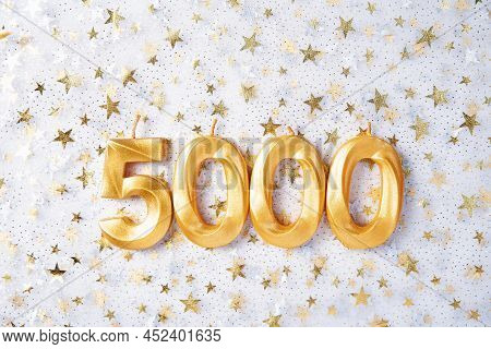 5000 Followers Card. Template For Social Networks, Blogs. Festive Background Social Media Celebratio