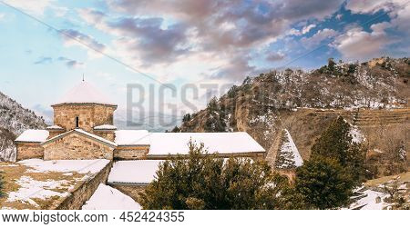 Mtskheta, Georgia. Fresco, Frescoes. Shio-mgvime Monastery. Interior Of Upper Church Of Holy Virgin 