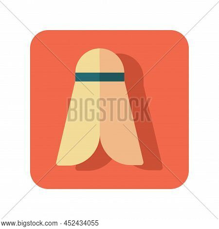 Abstract Button Icon Badminton Shuttlecock On White Background - Vector