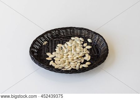 Praecitrullus Or Tinda Seeds In A Small Basket