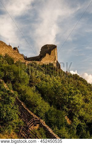 Castle Szigliget, In Szigliget, Hungary. Ruins Of The Medieval Hungarian Fortress From 13Th Century.