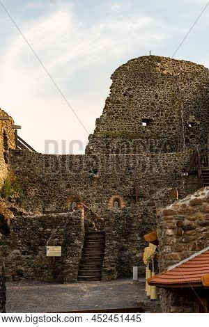 Castle Szigliget, In Szigliget, Hungary. Ruins Of The Medieval Hungarian Fortress From 13Th Century.