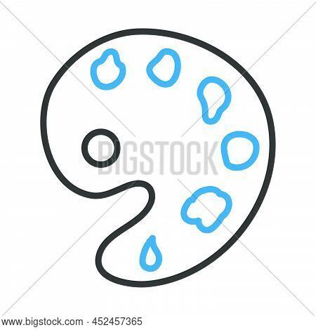 Palette Icon. Editable Bold Outline With Color Fill Design. Vector Illustration.